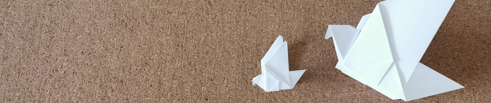 Bild von gefalten Origami Tauben in Papier - Beitrag zum Weltgeflüchtetentag