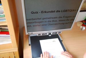 Quiz auf Bildschirmlesegerät