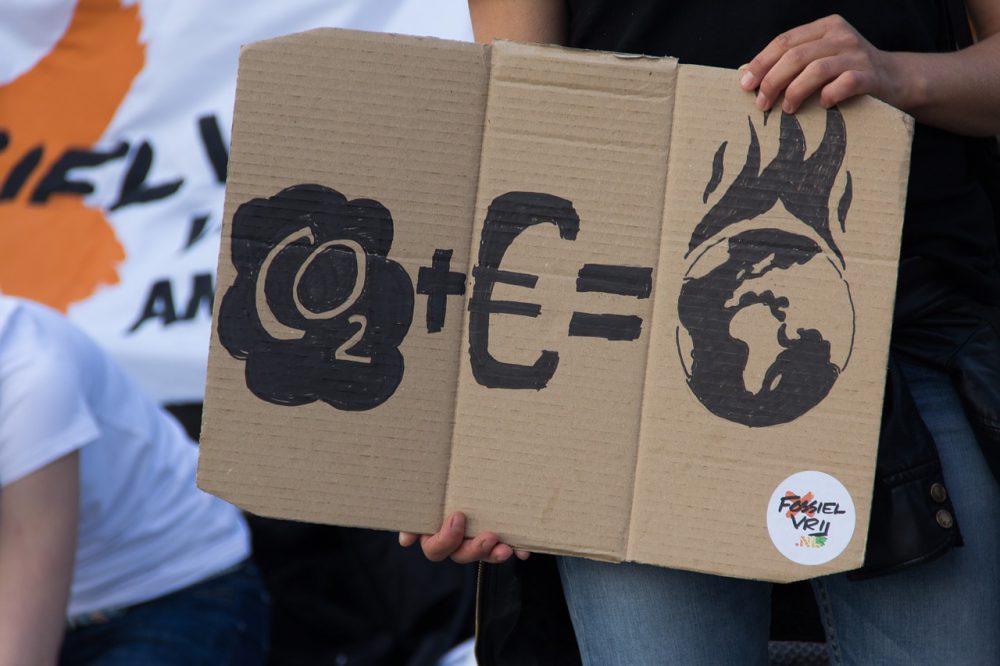 Junge Menschen demonstrieren für Klimaschutz